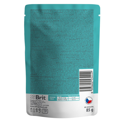 Влажный корм Brit Care Mini для собак, с филе лосося и сельди в соусе, 85 г