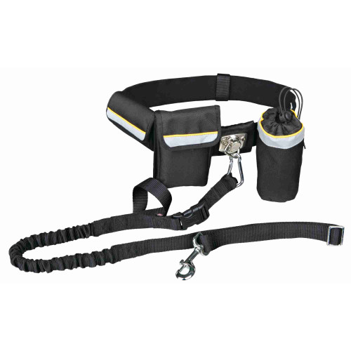 Повідець Trixie Hands Free для собак, ремінь (60-120 см/40 мм), повідець (1-1.35 м/25 мм), чорний
