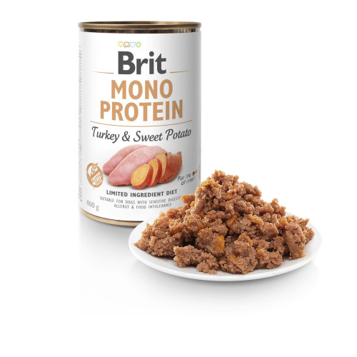 Влажный корм Brit Mono Protein Turkey & Sweet Potato для собак, с индейкой и бататом, 400 г