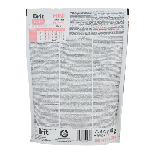 Сухой корм Brit Care GF Mini Puppy для щенков миниатюрных пород, с ягненком, 400 г