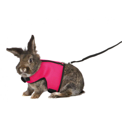 Шлейка з повідцем Trixie Soft для великого кролика, нейлон, XL: 25-40 см (кольори в асортименті)