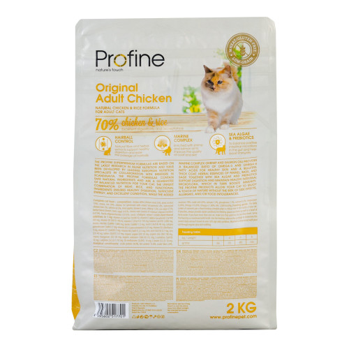 Сухий корм Profine Original Adult для дорослих котів, з куркою та рисом, 2 кг