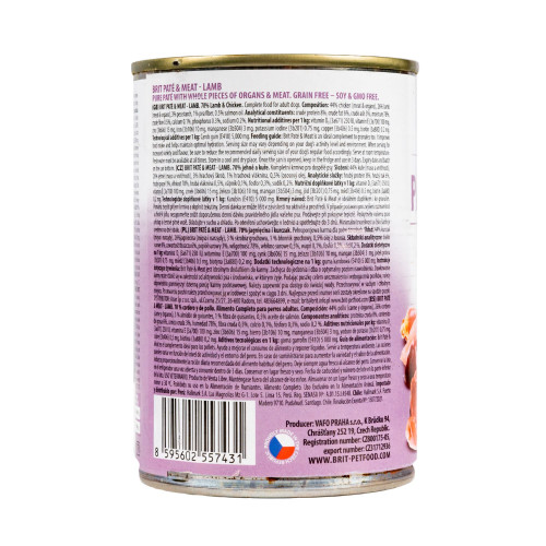 Вологий корм Brit Care Pate & Meat для собак, з ягням, 400 г