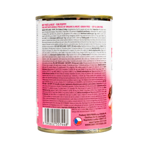 Вологий корм Brit Care Pate & Meat для цуценят, з куркою та індичкою, 400 г