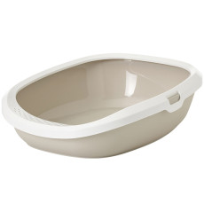Туалет для котів Savic ГИЗМО (Gizmo large) з бортиком білий/мокко, 52х39.5х15