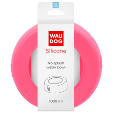 Миска-непроливайка Waudog Silicone, рожева, 1 л