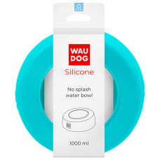 Миска-непроливайка Waudog Silicone, блакита, 1 л