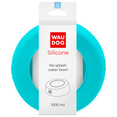 Миска-непроливайка Waudog Silicone, блакита, 1 л