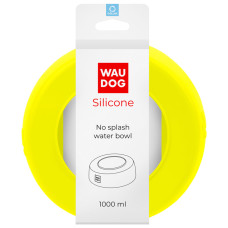 Миска-непроливайка Waudog Silicone, жовта, 1 л