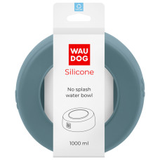 Миска-непроливайка Waudog Silicone, сіра, 1 л