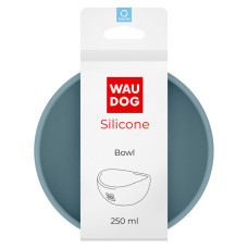 Миска Waudog Silicone, 250 мл, сіра