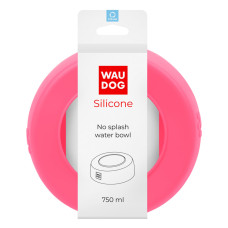 Миска-непроливайка Waudog Silicone, рожева, 750 мл