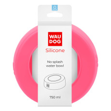 Миска-непроливайка Waudog Silicone, рожева, 750 мл