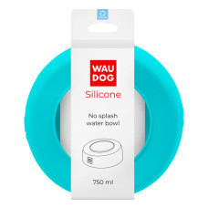 Миска-непроливайка Waudog Silicone, блакитна, 750 мл