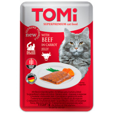 Вологий корм TOMi Beef in Carrot jelly для котів, пауч, 100