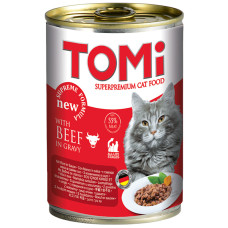 Консерва TOMi Beef для котів з яловичиною, банку, 400 г