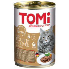 Консерва TOMi Poultry Liver для котів із печінкою, банку, 400 г