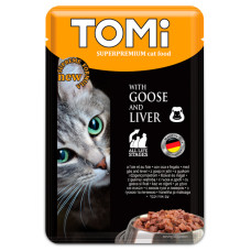 Вологий корм TOMi Superpremium Goose Liver для котів з гусем та печінкою, 100 г
