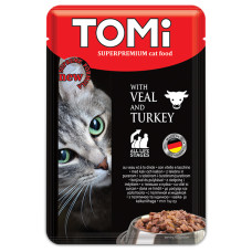 Вологий корм TOMi Superpremium Veal Turkey для котів з телятиною та індичкою, 100 г