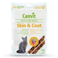 Canvit Skin&Coat Напіввологі функціональні ласощі для кішок для шкіри та шерсті, 100 г