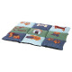 Матрац Trixie Patchwork для собак, з мікрофібри/поліестеру, з собачками, 80х55 см (блакитний/зелений)