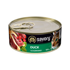 Вологий корм Savory для дорослих вибагливих кішок, з качкою, 100 г