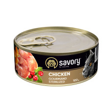 Вологий корм Savory для стерилізованих кішок, з куркою, 100 г