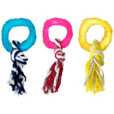 Игрушка для собак Good4Fun Ring With Rope, фигурное кольцо с веревкой, резина, 8 см, Karlie-Flamingo