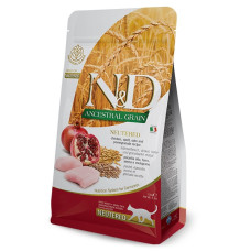 Низькозерновий сухий корм Farmina N&D Low Grain Neutered для стерилізованих котів, курка з гранатом, 300 г