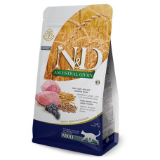Низькозерновий сухий корм Farmina Cat N&D Low Grain Lamb & Blueberry Adult для котів, ягня з чорницею, 10 кг
