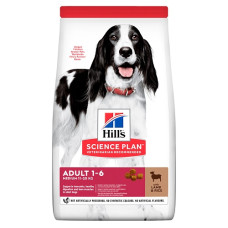 Сухий корм Hill`s Science Plan Adult Medium Breed для собак середніх порід, з ягням і рисом, 14 кг