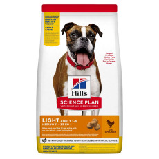Сухой корм Hill`s SP Canine Adult Medium Breed Light для собак подверженных лишнему весу средних пород, с курицей, 14 кг
