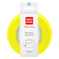 Миска-непроливайка Waudog Silicone, жовта, 750 мл