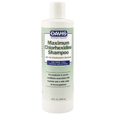 Шампунь Davis Maximum Chlorhexidine Shampoo з 4% хлоргексидином для собак та котів захворюваннями шкіри та шерсті, 355 мл