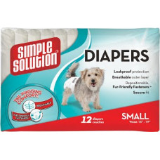 Гігієнічні підгузки Simple Solution Disposable Diapers Small для собак, маленькі, 12 шт