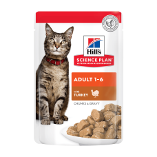 Вологий корм Hill`s SP Feline Adult Turkey Pouches для котів, з індичкою, пауч, 85 г