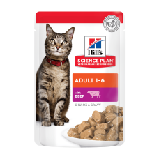 Вологий корм Hill’s SP Adult Beef для котів, з яловичиною, пауч, 85г