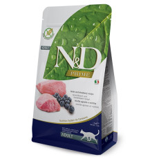 Беззерновий сухий корм Farmina Cat N&D Grain Free Adult для котів, ягня з чорницею, 300 г