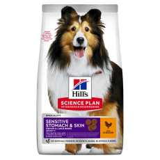 Сухий корм Hill`s Science Adult Sensitive Stomach & Skin Medium для собак з куркою, 2.5 кг