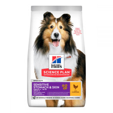 Сухий корм Hill`s Science Adult Sensitive Stomach & Skin Medium для собак з куркою, 14 кг