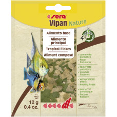 sera Vipan Nature універсальний сухий корм для всіх акваріумних риб, які харчуються з поверхні води, пластівці, 12 г