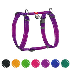 Шлей WAUDOG Nylon Mono, світловідбивний, пластиковий фастекс, розмір S, фіолетовий