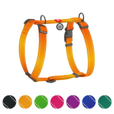Шлея WAUDOG Nylon Mono, світловідбивний, пластиковий фастекс, розмір S, оранжева