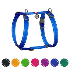 Шлея WAUDOG Nylon Mono, світловідбивний, пластиковий фастекс, розмір L, синій