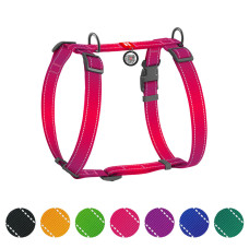 Шлея WAUDOG Nylon Mono, світловідбивний, пластиковий фастекс, розмір L, рожевий