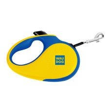 Поводок-рулетка для собак WAUDOG R-leash, рисунок Colors of freedom, L, до 50 кг, 5 м, светоотражающая лента