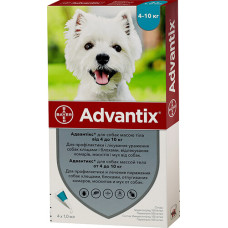 Bayer Advantix Капли от блох и клещей для собак весом 4-10 кг (4 пипетки)