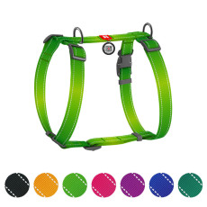 Шлея WAUDOG Nylon Mono, світловідбивний, пластиковий фастекс, розмір L, салатовий