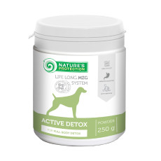 Пищевая добавка Nature`s Protection Active Detox для очищения организма взрослых собак с кальцием и магнием, 250 г