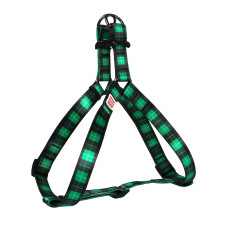 Шлея WAUDOG Nylon з малюнком Шотландка зелена